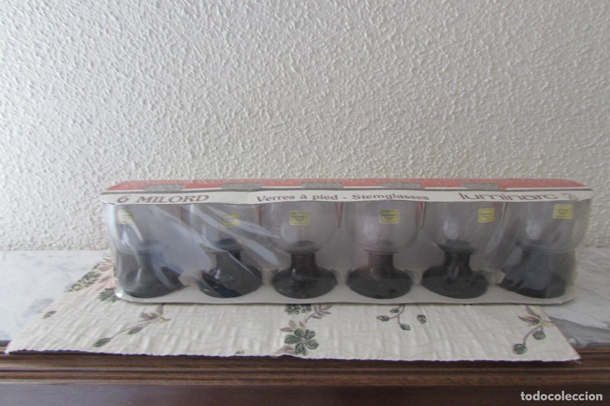 Vintage: JUEGO DE 6 COPAS DE CO&Ntilde;AC VINTAGE LUMINARC ARC FRANCE EN SU CAJA PRECINTADAS NUEVAS