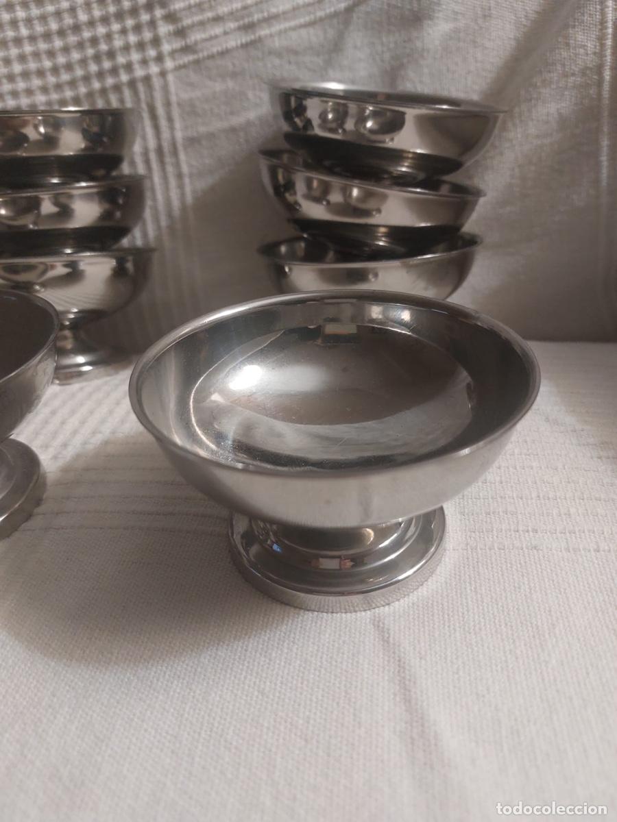 Vintage: 8 COPAS DE ACERO INOXIDABLE PARA HELADO