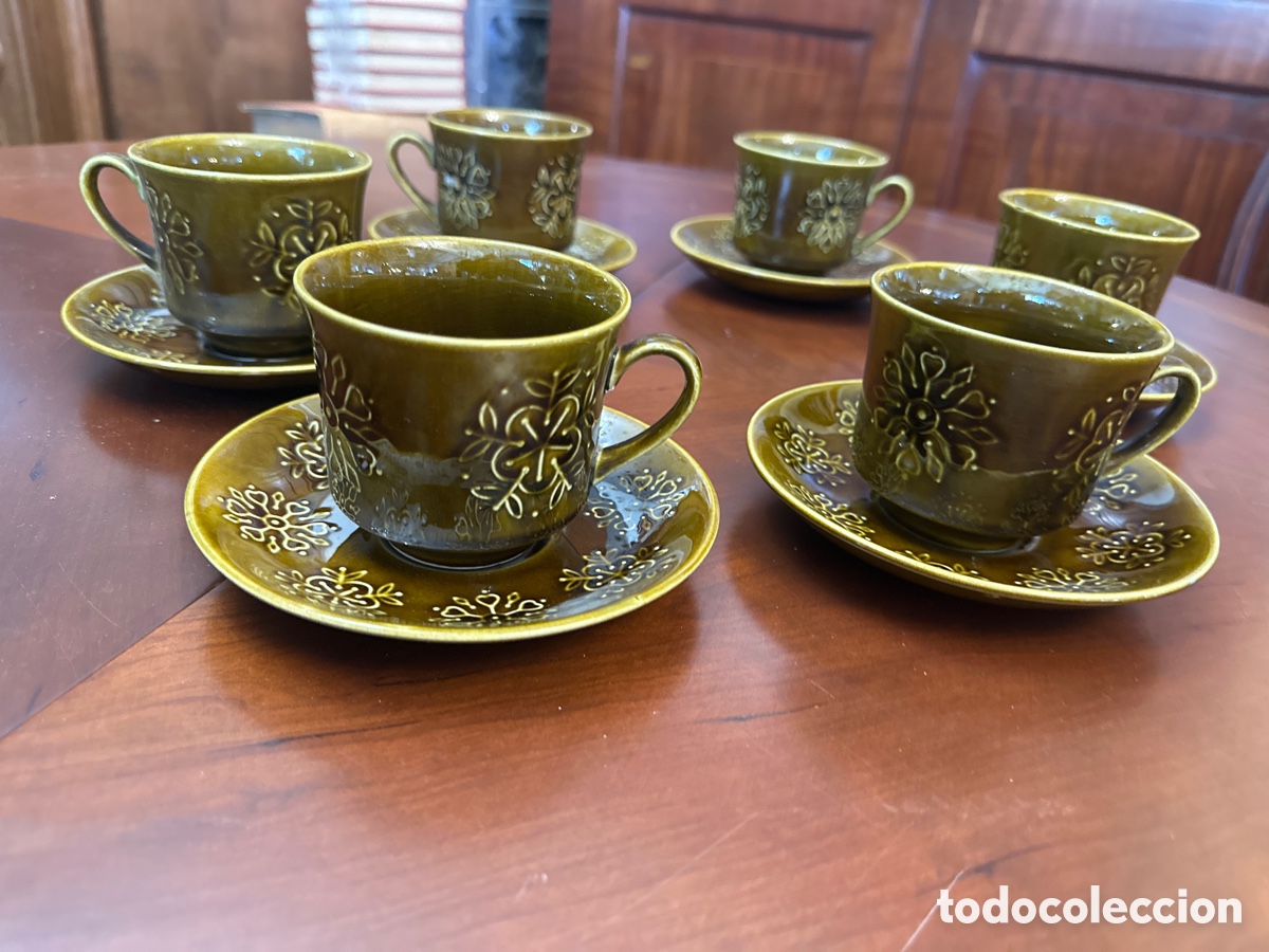 Vintage: JUEGO DE 6 PLATOS Y 6 TAZAS DE DESAYUNO. MARCA PONTESA MODELO ESCOCIA