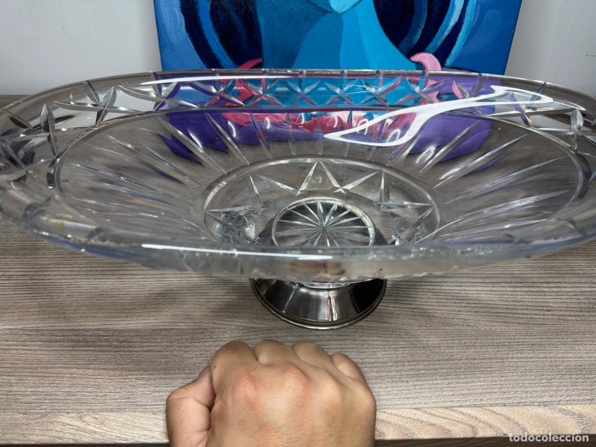 Vintage: Espectacular Centro de Mesa en Cristal de Plomo Tallado - 42 cm -