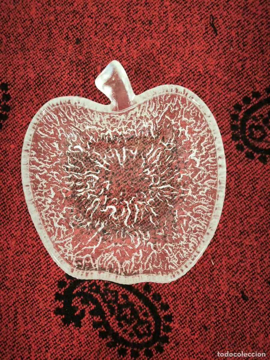Vintage: Antiguo Cuenco De Vidrio En Forma De Manzana &ndash; Decorativo Con Relieve Texturizado