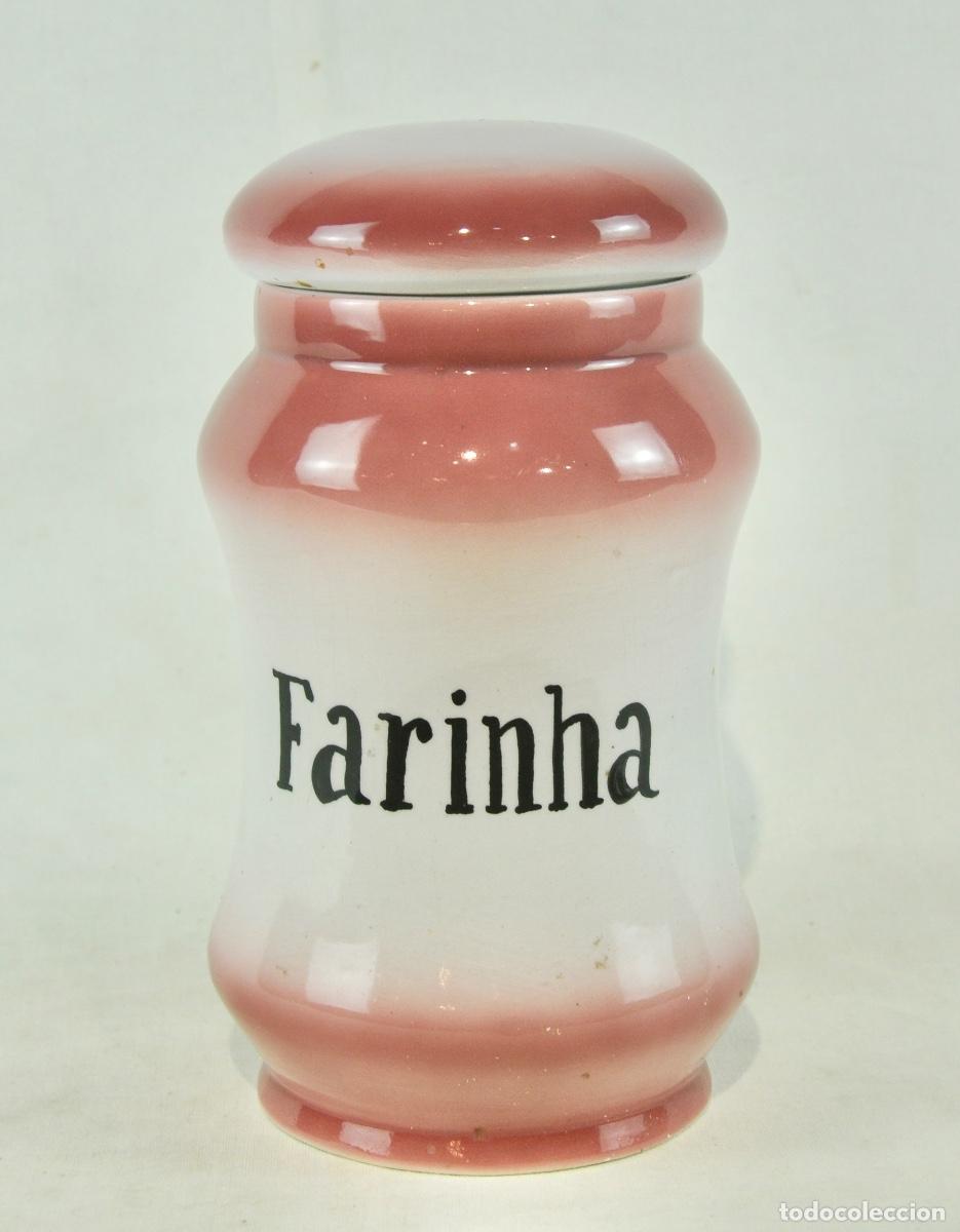 Vintage: Bote cocina en porcelana Harina