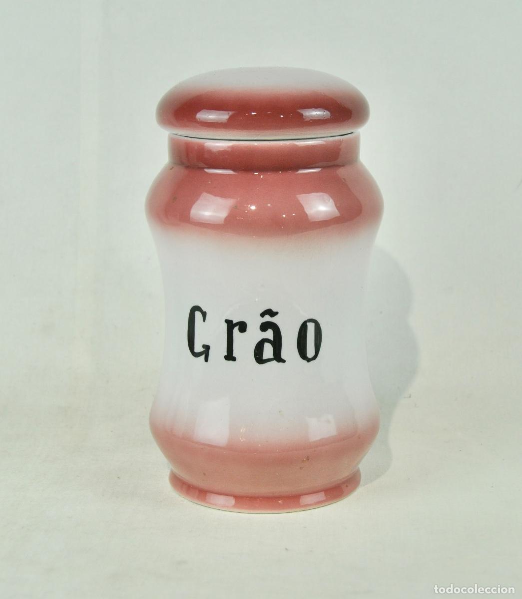 Vintage: Bote de cocina de porcelana grano