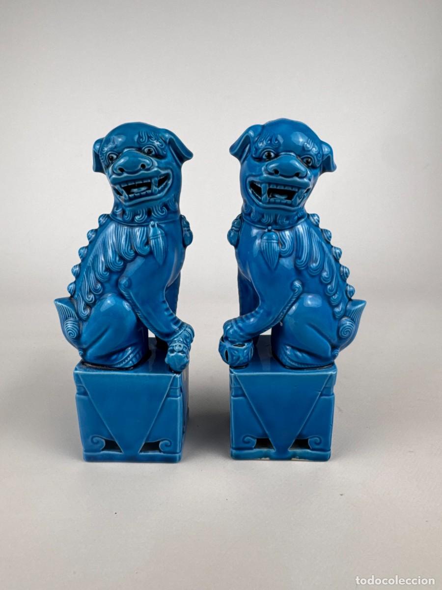Vintage: PERROS FOO LEONES CHINOS VINTAGE FIGURAS DE PORCELANA A&Ntilde;OS 50 EXCELENTE ESTADO