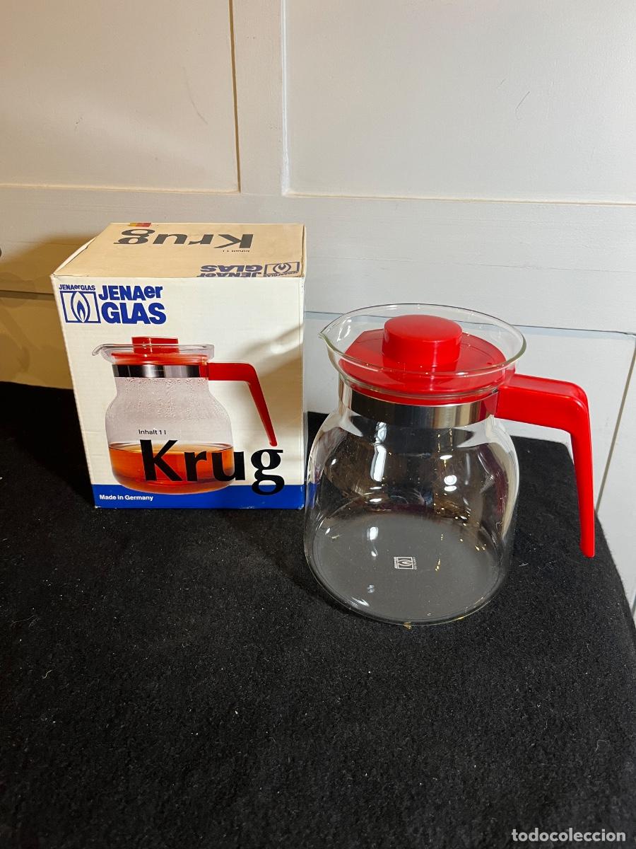 Vintage: Jarra Vintage Jenaer Glas 1L Nueva con Caja Dise&ntilde;o Alem&aacute;n Retro Vidrio T&eacute;rmico
