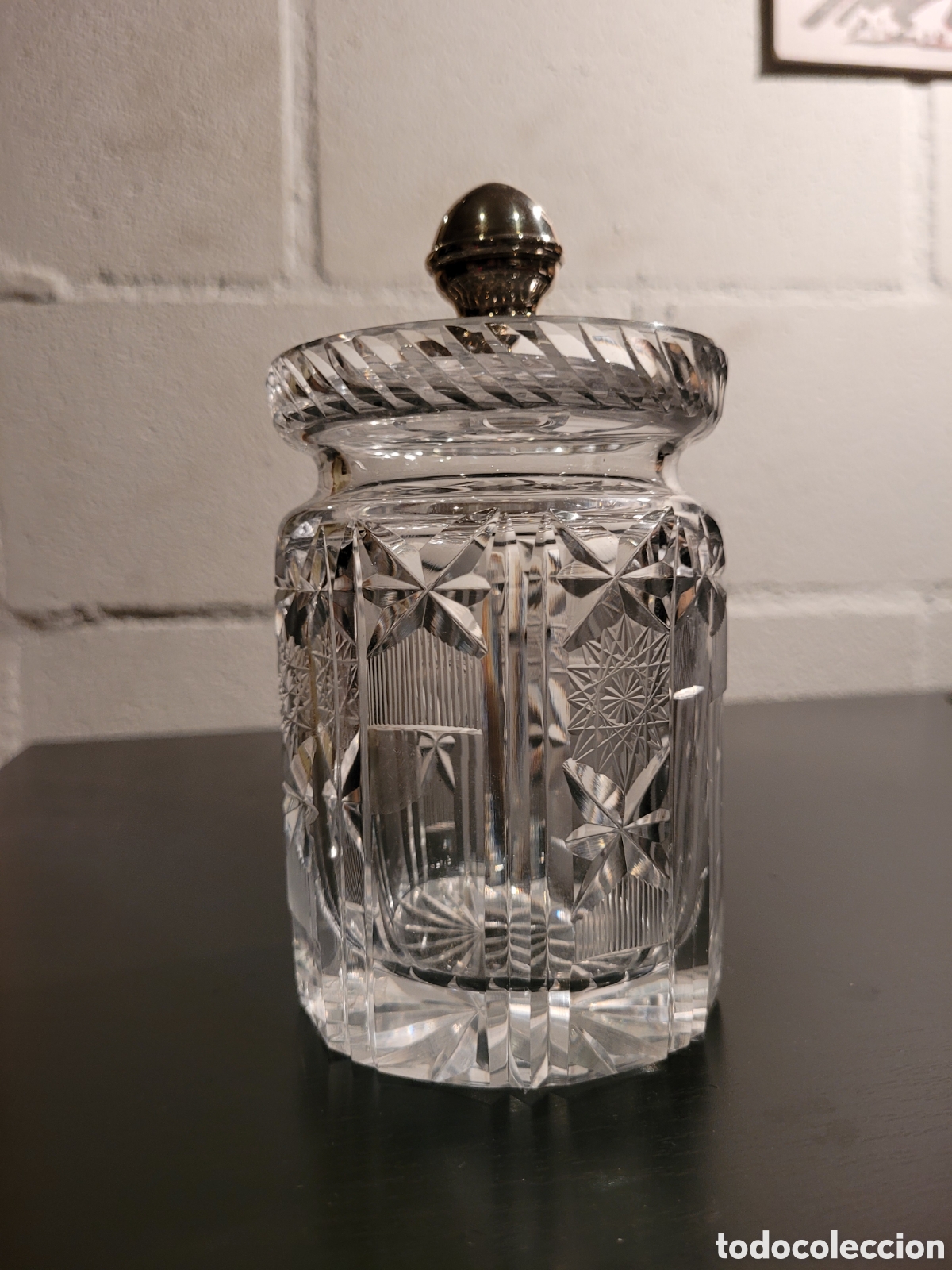 Vintage: BOMBONERA de CRISTAL Y PLATA