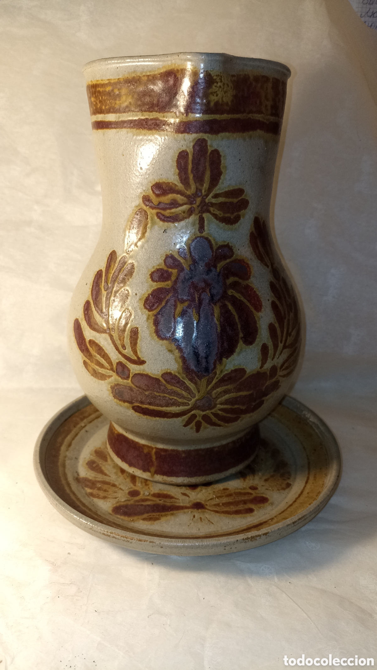 Vintage: Conjunto Jarra y Plato Keraluc Quimper - Cer&aacute;mica Francesa de Autor