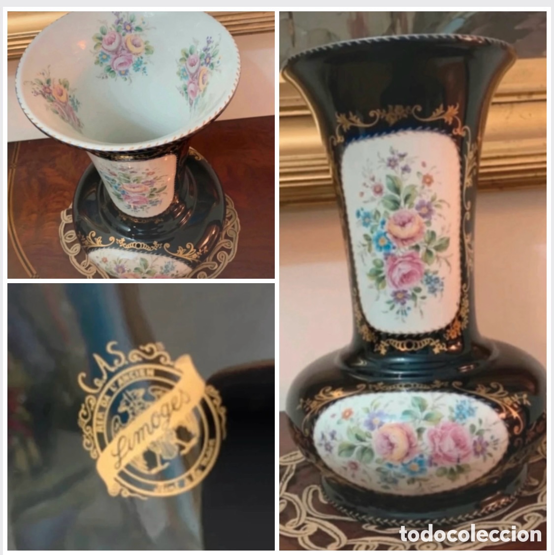 Vintage: Florero de porcelana Limoges jarron
