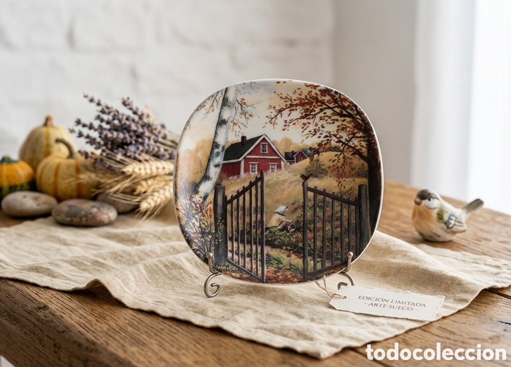 Vintage: Plato Decorativo Pared ARABIA FINLAND &rdquo;Old-time Autumn&rdquo; - Anita Rantanen-Siemers