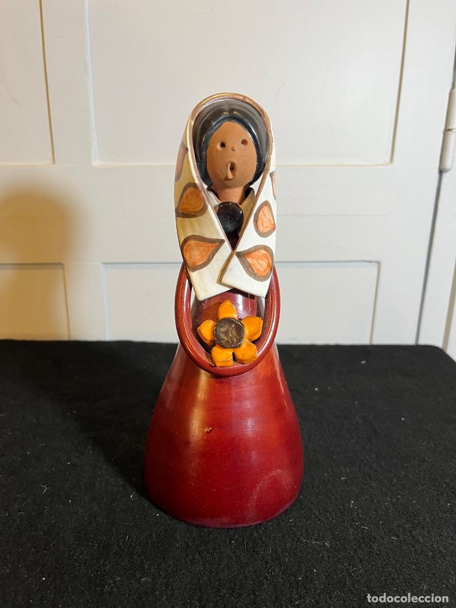 Vintage: Figura cantora cer&aacute;mica artesanal terracota folk latinoamericana vintage