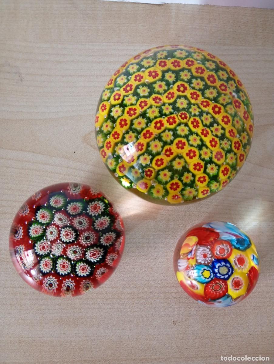 Vintage: PISAPAPELES DE CRISTAL MILLEFIORE