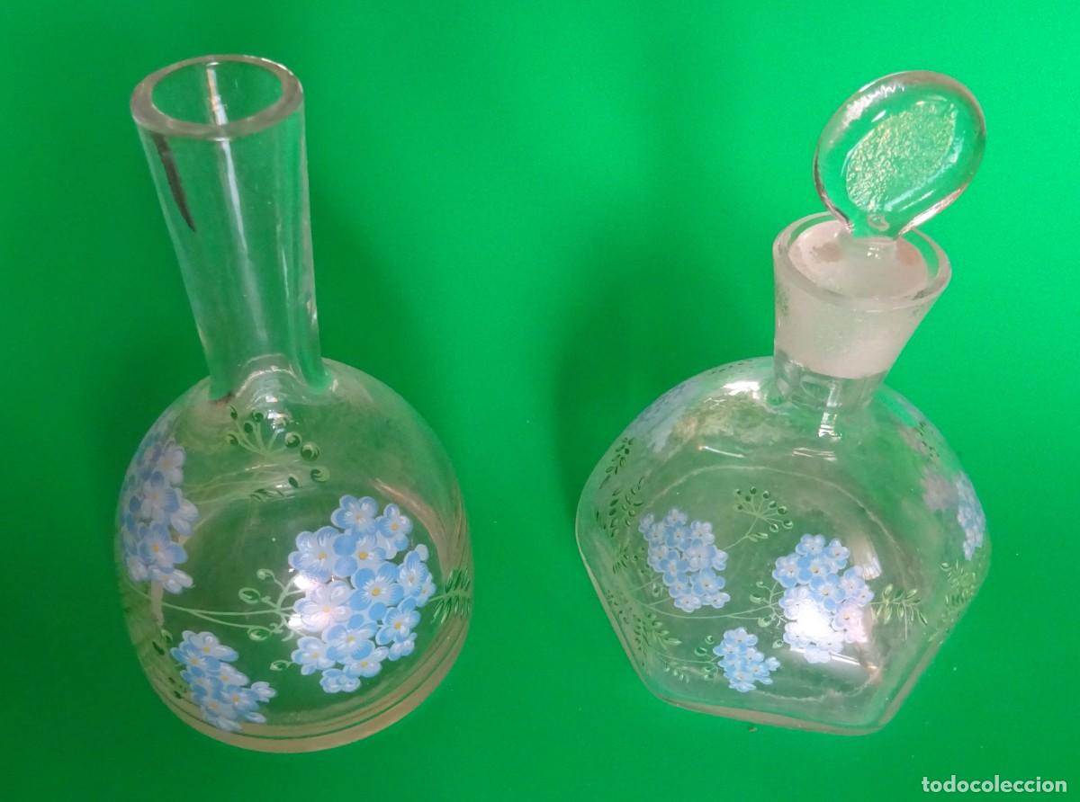 Vintage: PAR DE FRASCOS VINTAGE DE CRISTAL GRUESO PARA BA&Ntilde;O, A&Ntilde;OS 80