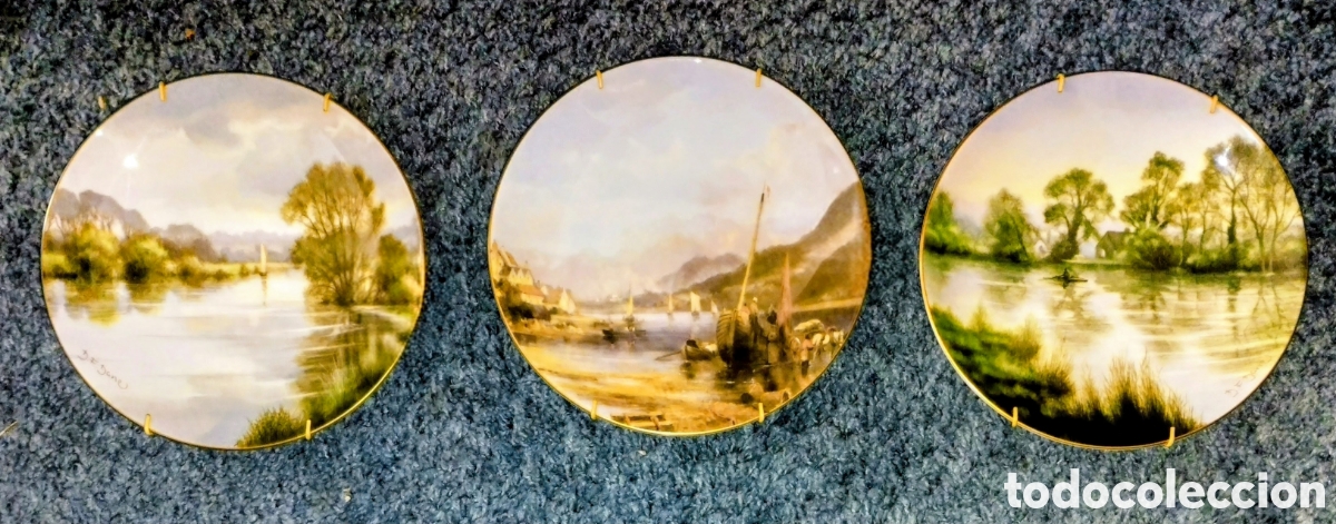 Vintage: 3 PLATOS DECORATIVOS de PORCELANA INGLESA vintage COALPORT en BUEN ESTADO con pocas se&ntilde;ales de uso.