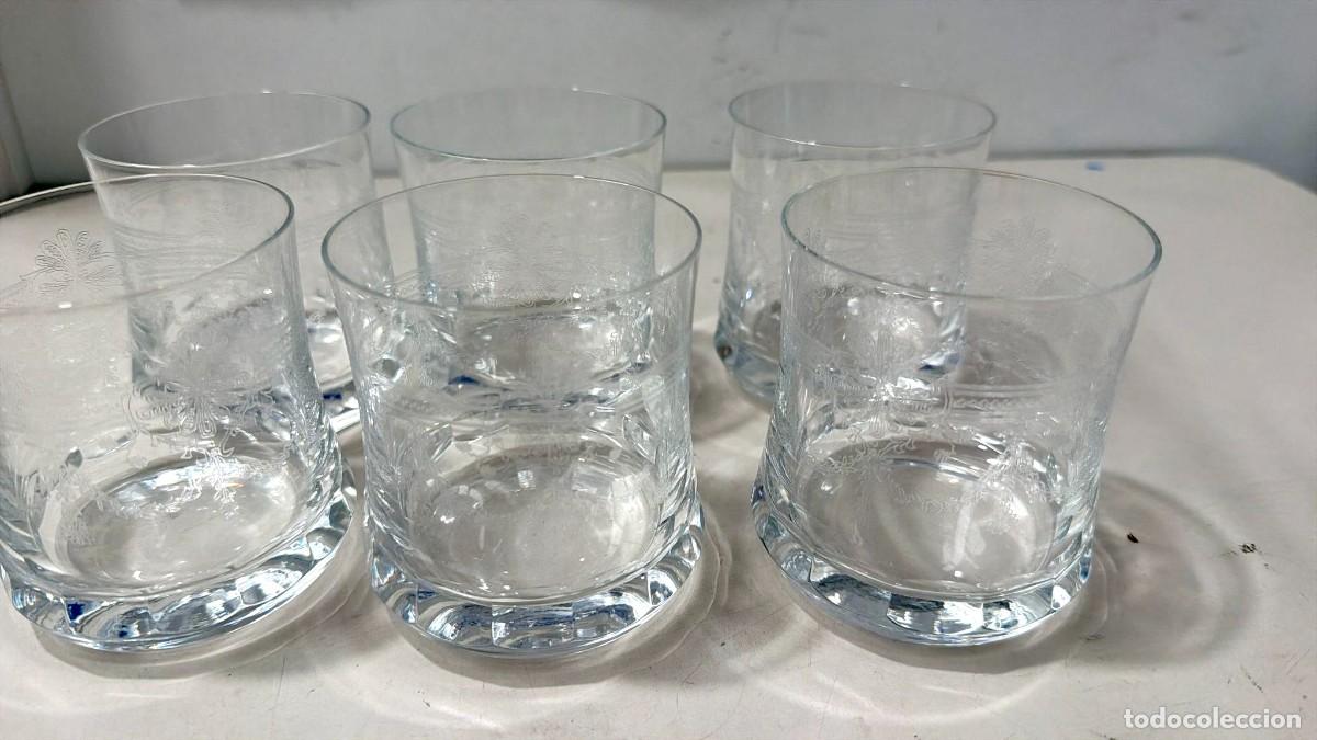 Vintage: 6 vasos de whisky vintage labrados. Colecci&oacute;n Dampierre de Cristal D'Arques