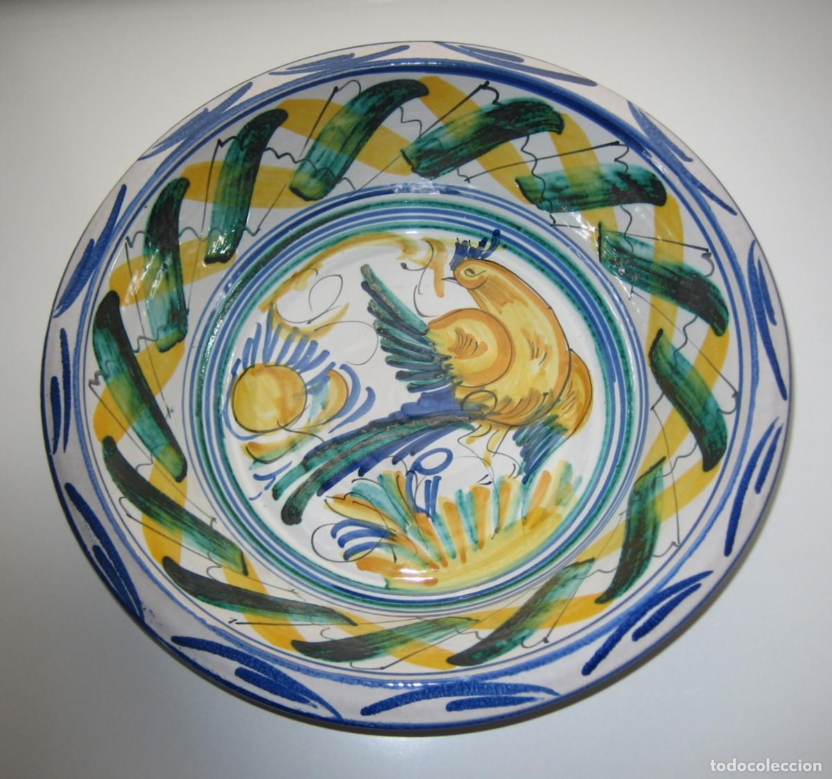 Vintage: TOTANA, MURCIA. LEBRILLO DE 31 CM DE DI&Aacute;METRO. FIRMADO POR EL CERAMISTA *EL POVEO. TOTANA, MURCIA.