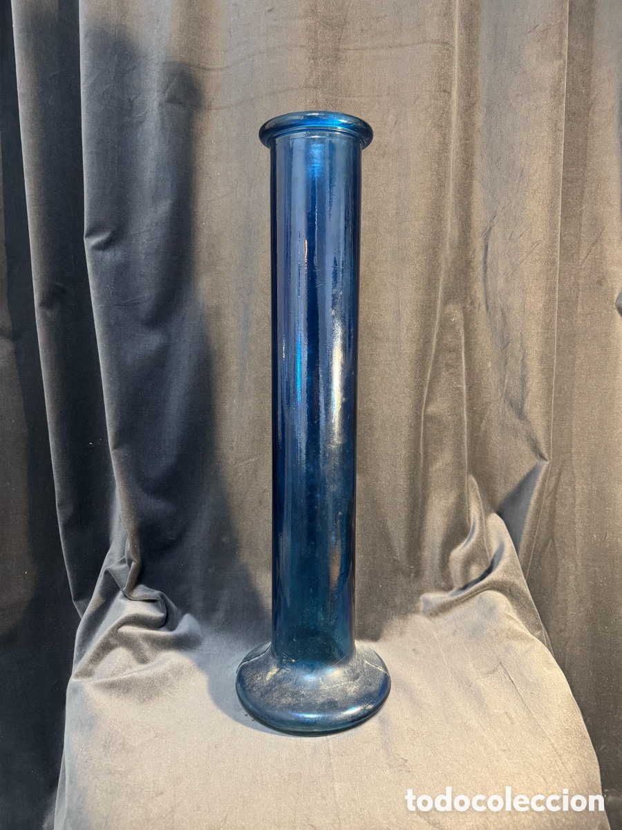 Vintage: Jarr&oacute;n antiguo vidrio azul cobalto 56 Cm