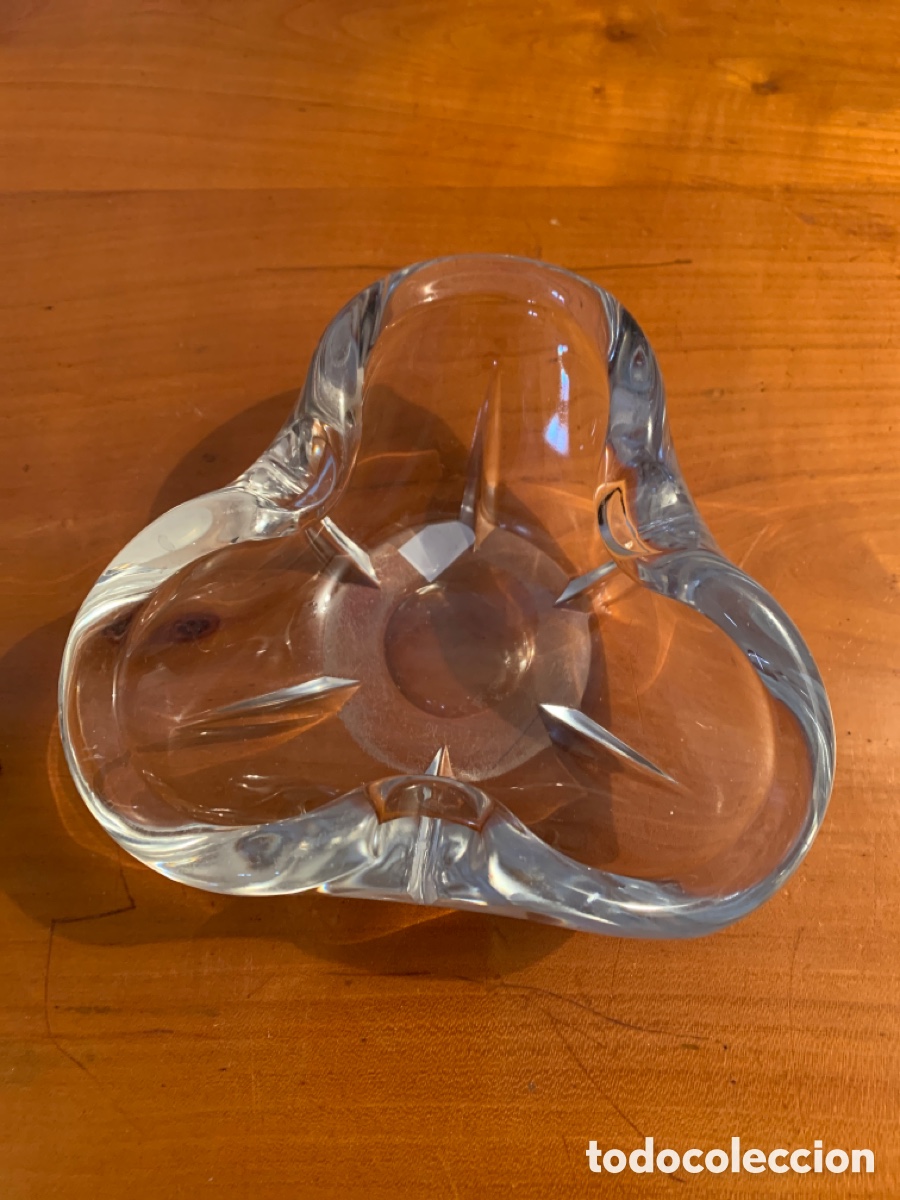 Vintage: Cenicero de cristal firmado Val Saint Lambert