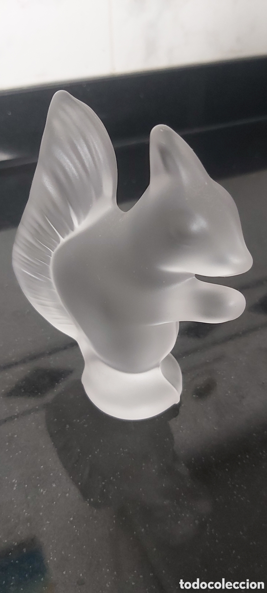 Vintage: Figura de Ardilla en Cristal Glac&eacute; - Cristal de S&egrave;vres (Francia)