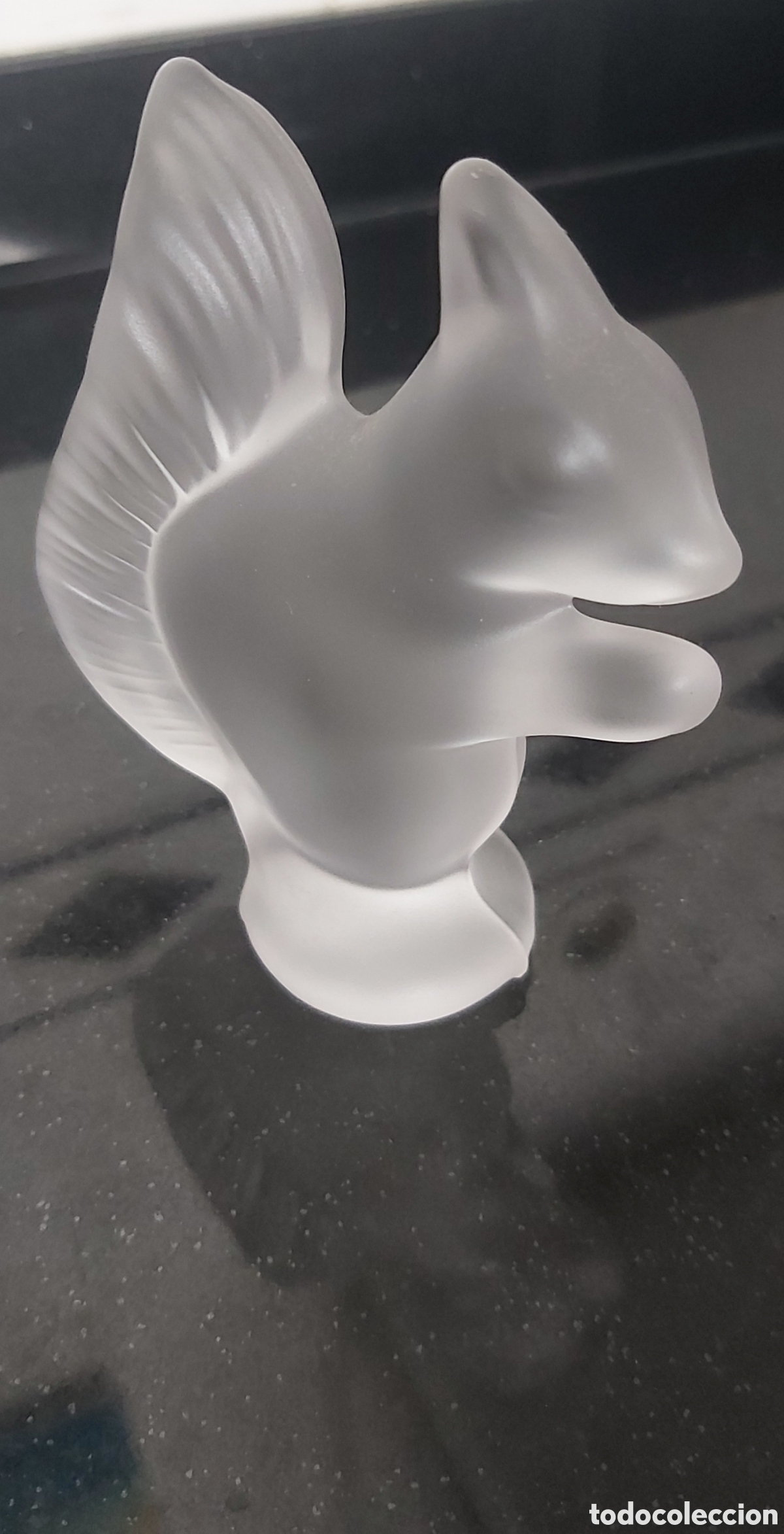 Vintage: Figura de Ardilla en Cristal Glac&eacute; - Cristal de S&egrave;vres (Francia)