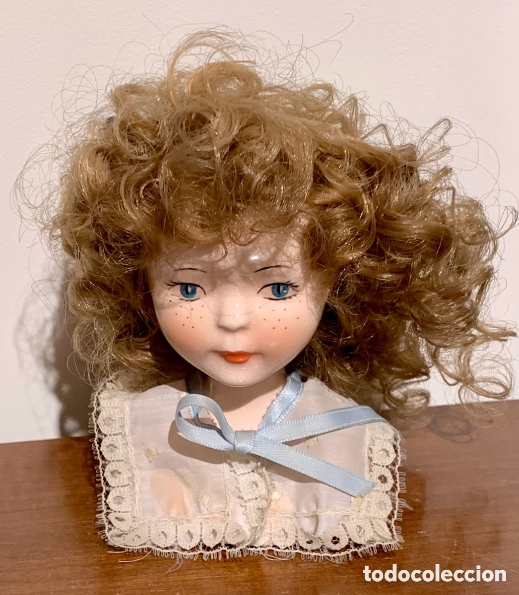 Vintage: Busto de Mu&ntilde;eca. Porcelana. A&ntilde;os 70.
