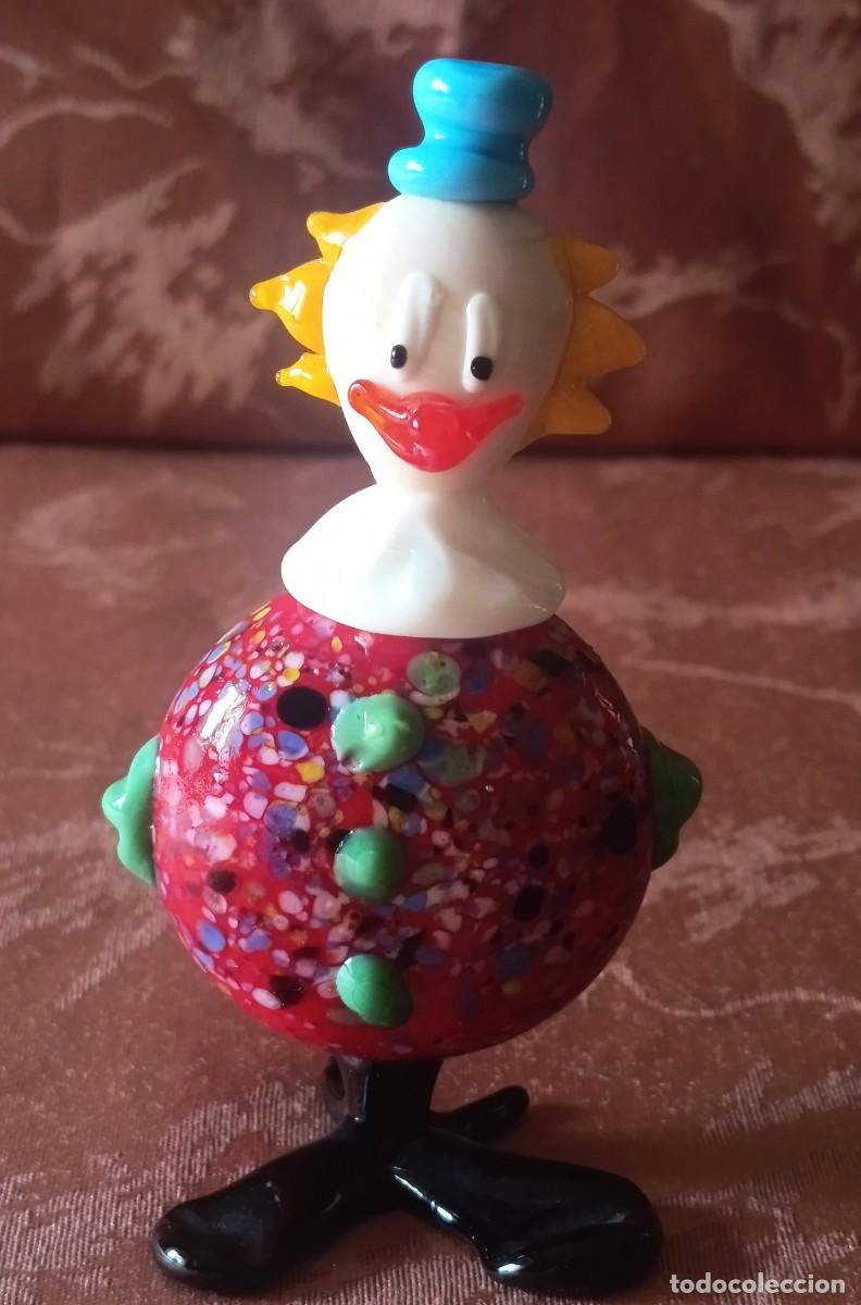 Vintage: GRACIOSO PAYASO MULTICOLOR DE CRISTAL DE MURANO. VINTAGE