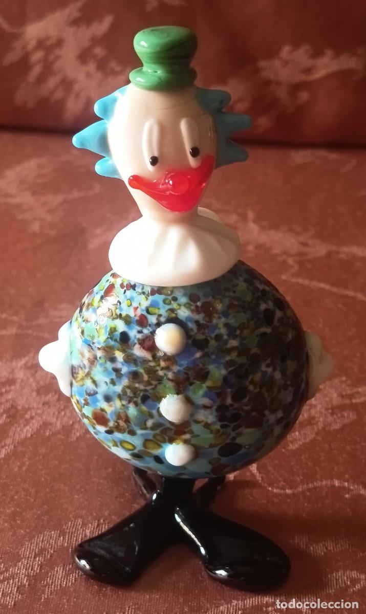 Vintage: GRACIOSO PAYASO MULTICOLOR DE CRISTAL DE MURANO. VINTAGE
