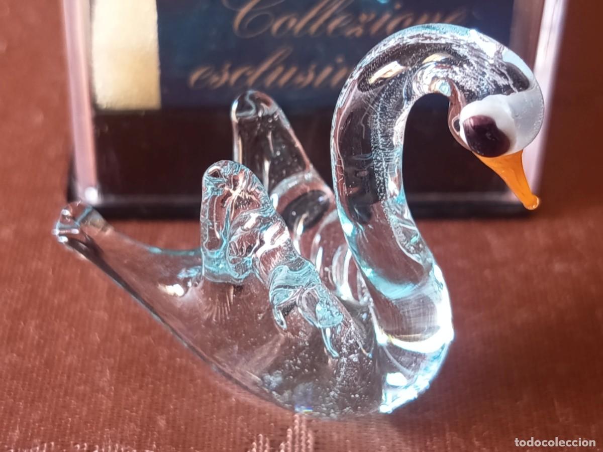 Vintage: CISNE DE COLECCI&Oacute;N FABBRI EDITORI DE CRISTAL DE MURANO. A&Ntilde;OS 80-90