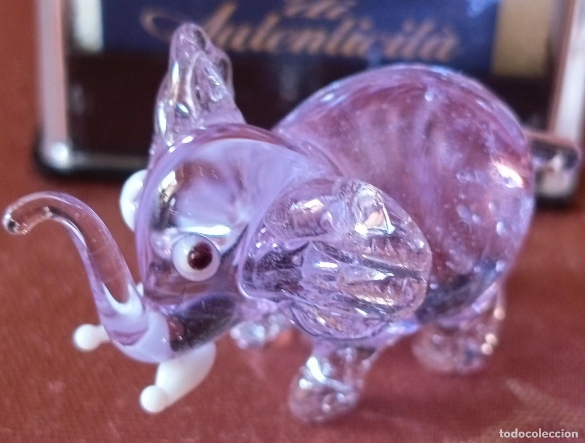 Vintage: ELEFANTE DE COLECCI&Oacute;N FABBRI EDITORI DE CRISTAL DE MURANO. A&Ntilde;OS 80-90