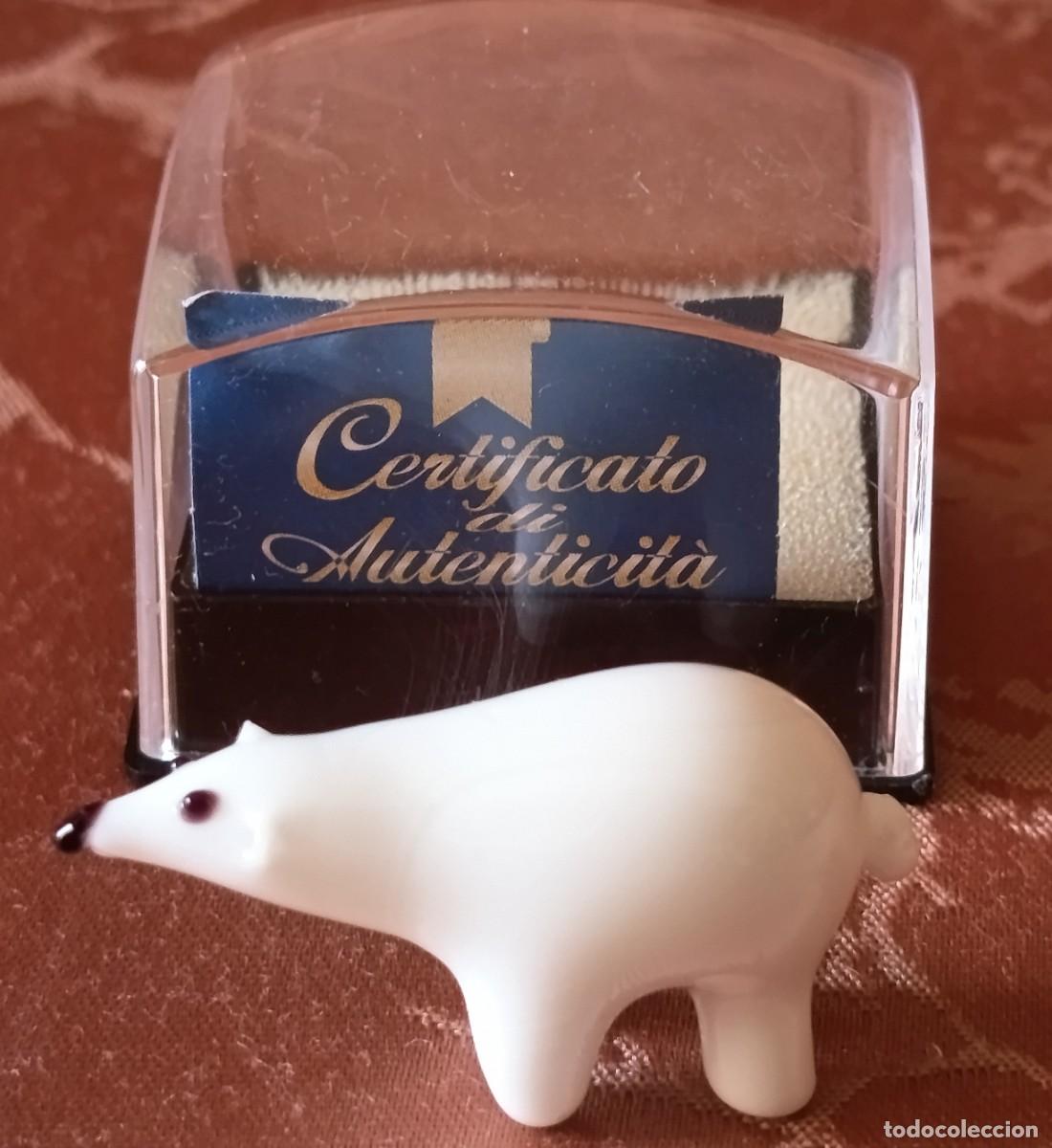 Vintage: OSO POLAR DE COLECCI&Oacute;N FABBRI EDITORI DE CRISTAL DE MURANO. A&Ntilde;OS 80-90