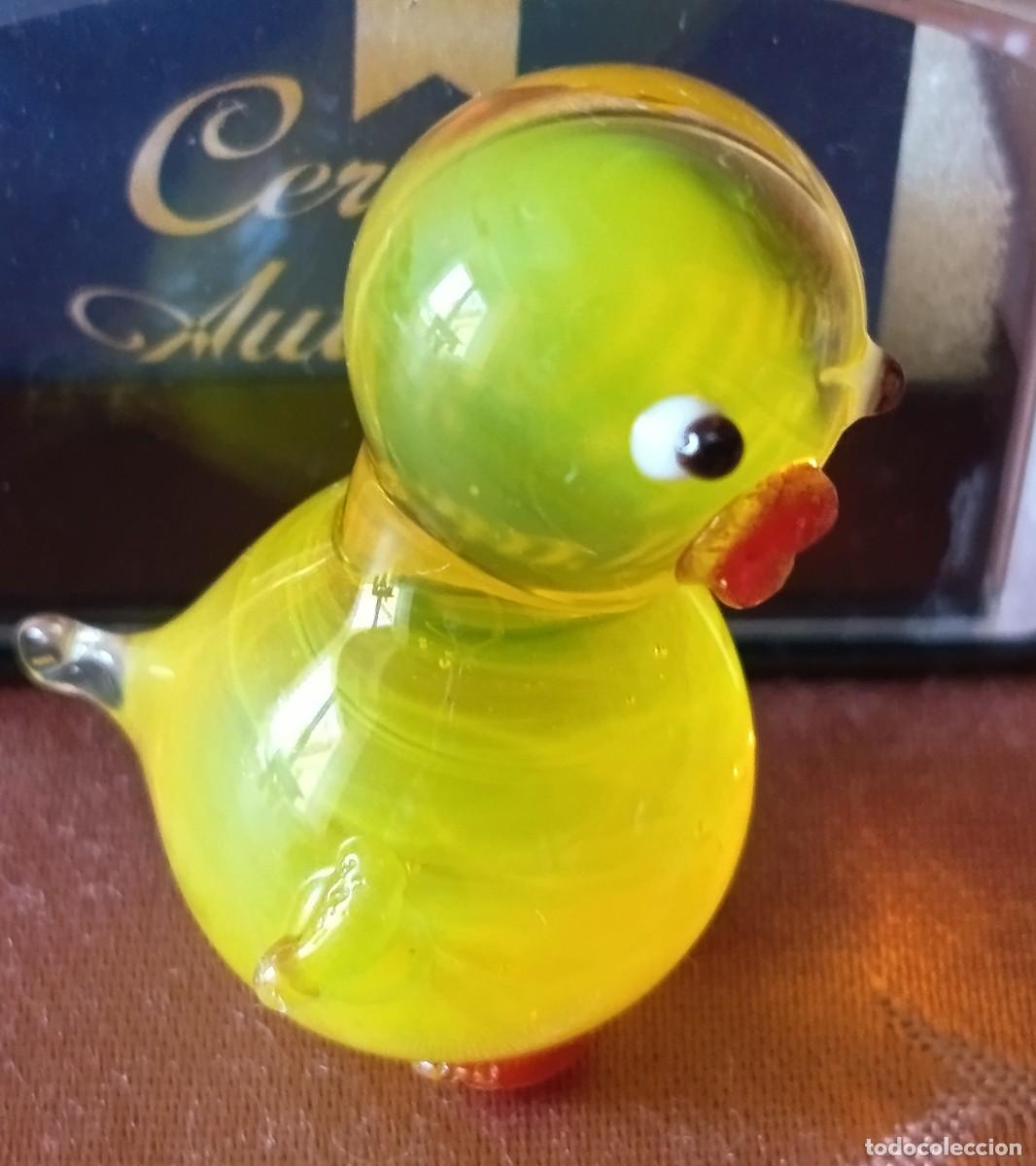 Vintage: POLLITO DE COLECCI&Oacute;N FABBRI EDITORI DE CRISTAL DE MURANO. A&Ntilde;OS 80-90