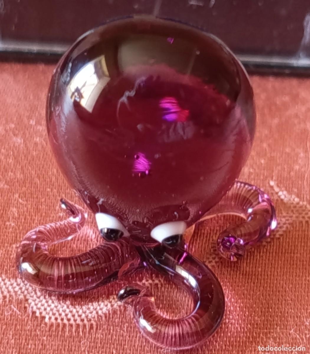 Vintage: PULPO DE COLECCI&Oacute;N FABBRI EDITORI DE CRISTAL DE MURANO. A&Ntilde;OS 80-90