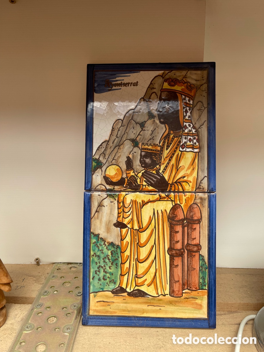 Vintage: Cuadro - dos rayolas de la virgen de Montserrat