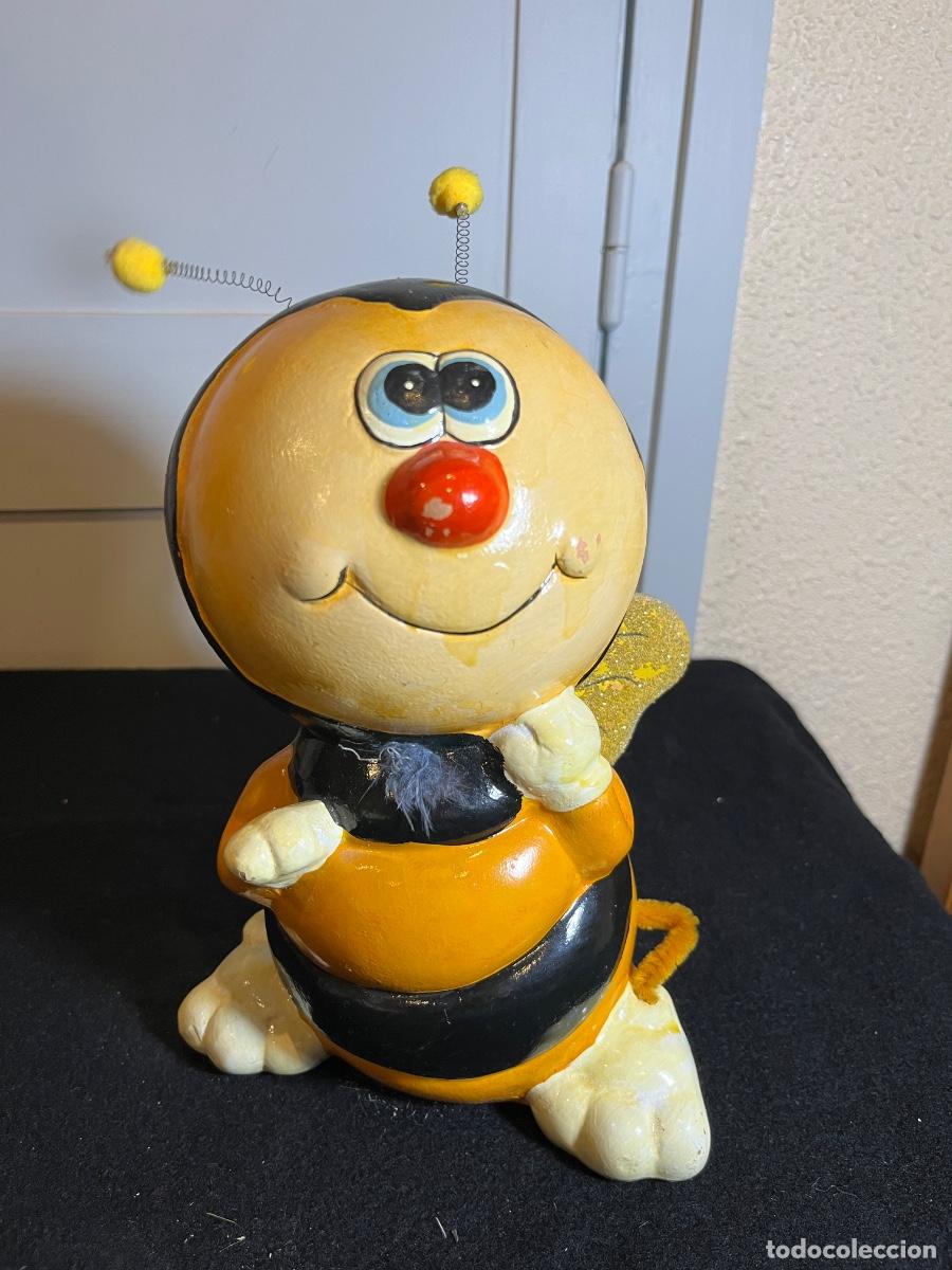 Vintage: Hucha Abeja Maya vintage cer&aacute;mica a&ntilde;os 90 figura infantil dibujo animado con tap&oacute;n goma