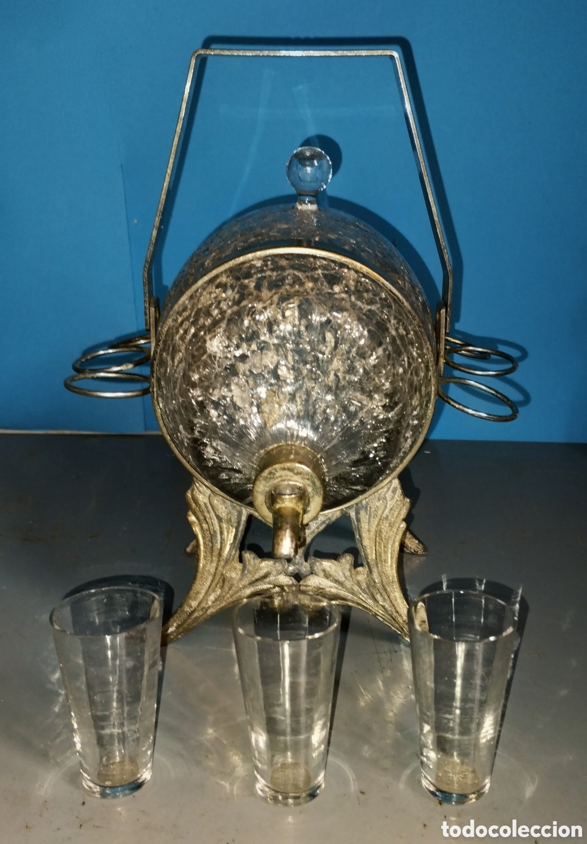 Vintage: BARRIL DE CRISTAL a&ntilde;os 70 SIEMPRE ESTUVO EN UN EXPOSITOR incluye todo lo que se aprecia en las fotos