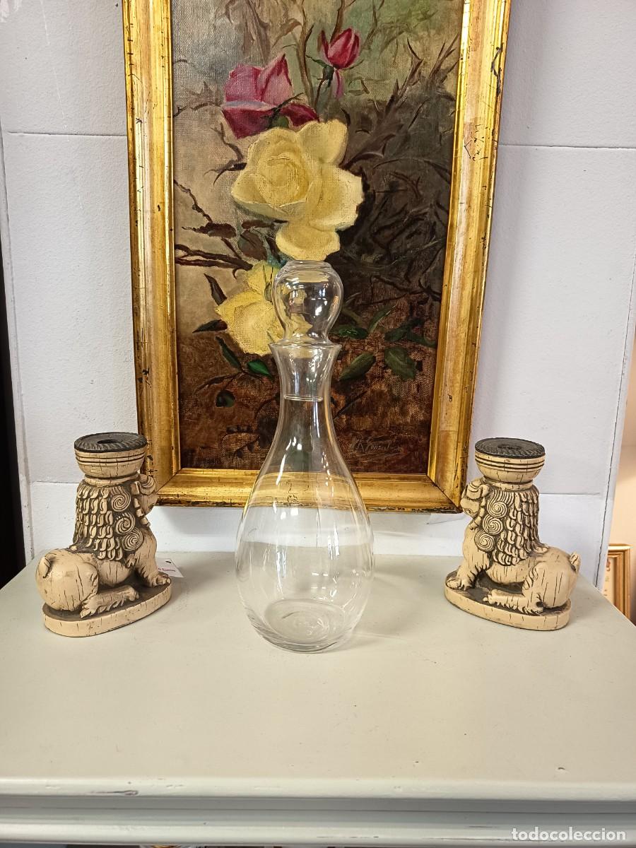 Vintage: Licorera cristal soplado