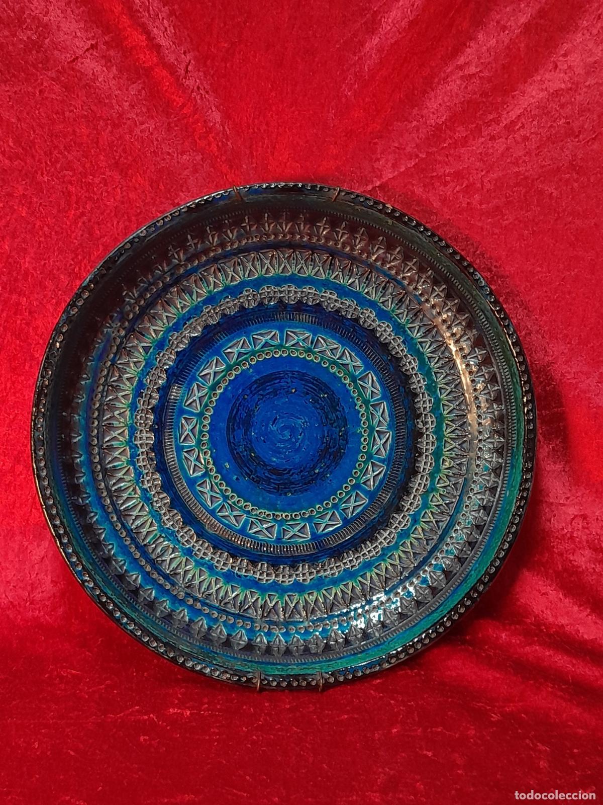 Vintage: PLATO DE CER&Aacute;MICA &rdquo;RIMINI BLU&rdquo;.ALDO LONDI. BITOSSI MODELO 176. SIGLO XX.
