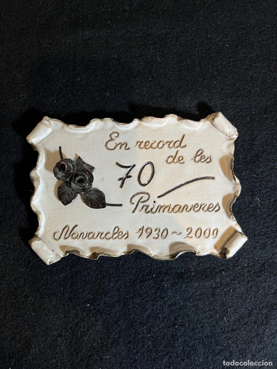Vintage: Placa conmemorativa cer&aacute;mica Maria Picanyol Sala Navarcles 1930 2000 artesanal vintage