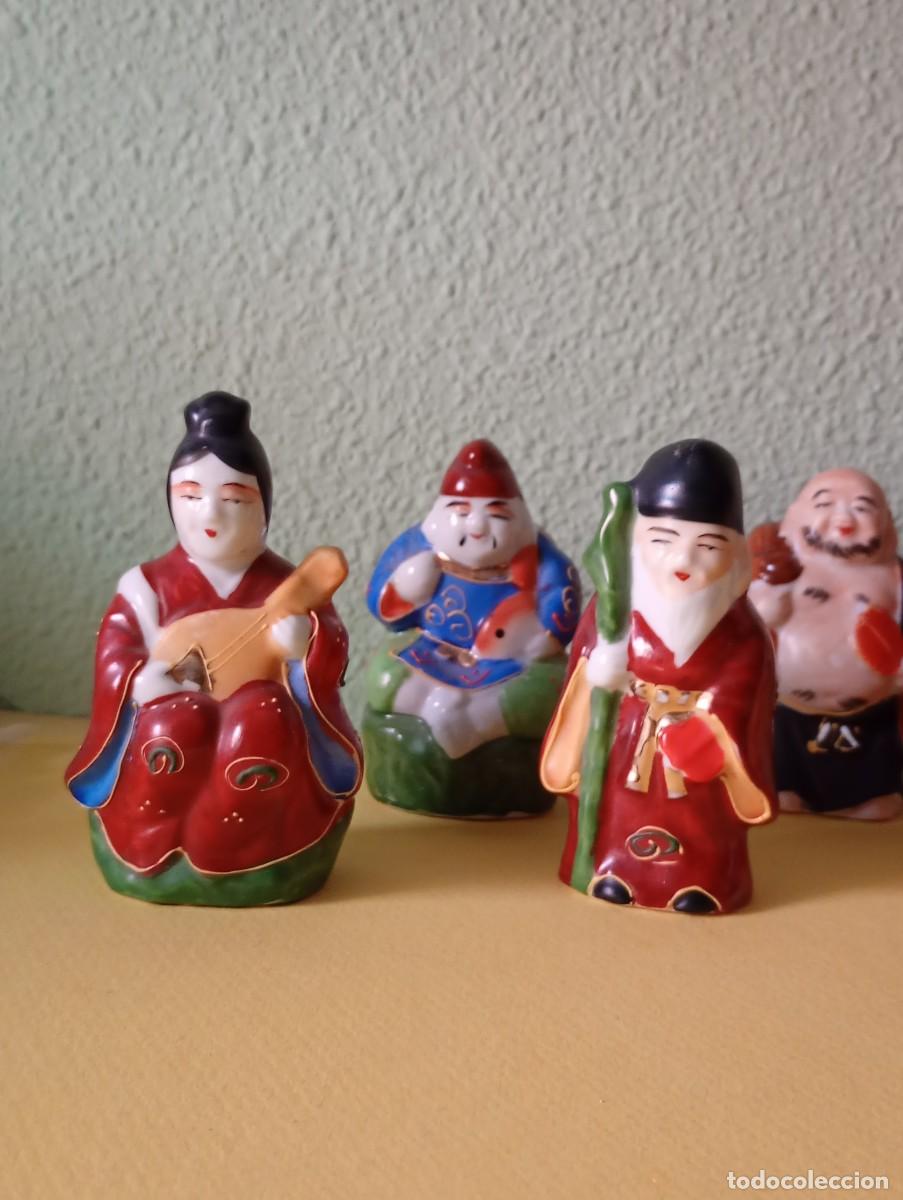 Vintage: Siete figuras de porcelana, dioses de la fortuna