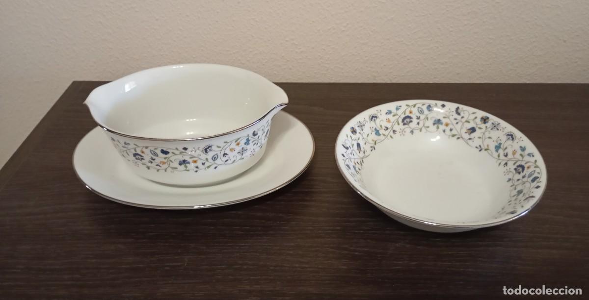 Vintage: HERMOSO JUEGO DE SALSERA MAS SOPORTE Y UN CUENCO DE PORCELANA FINA, HECHO POR NORITAKE, RC