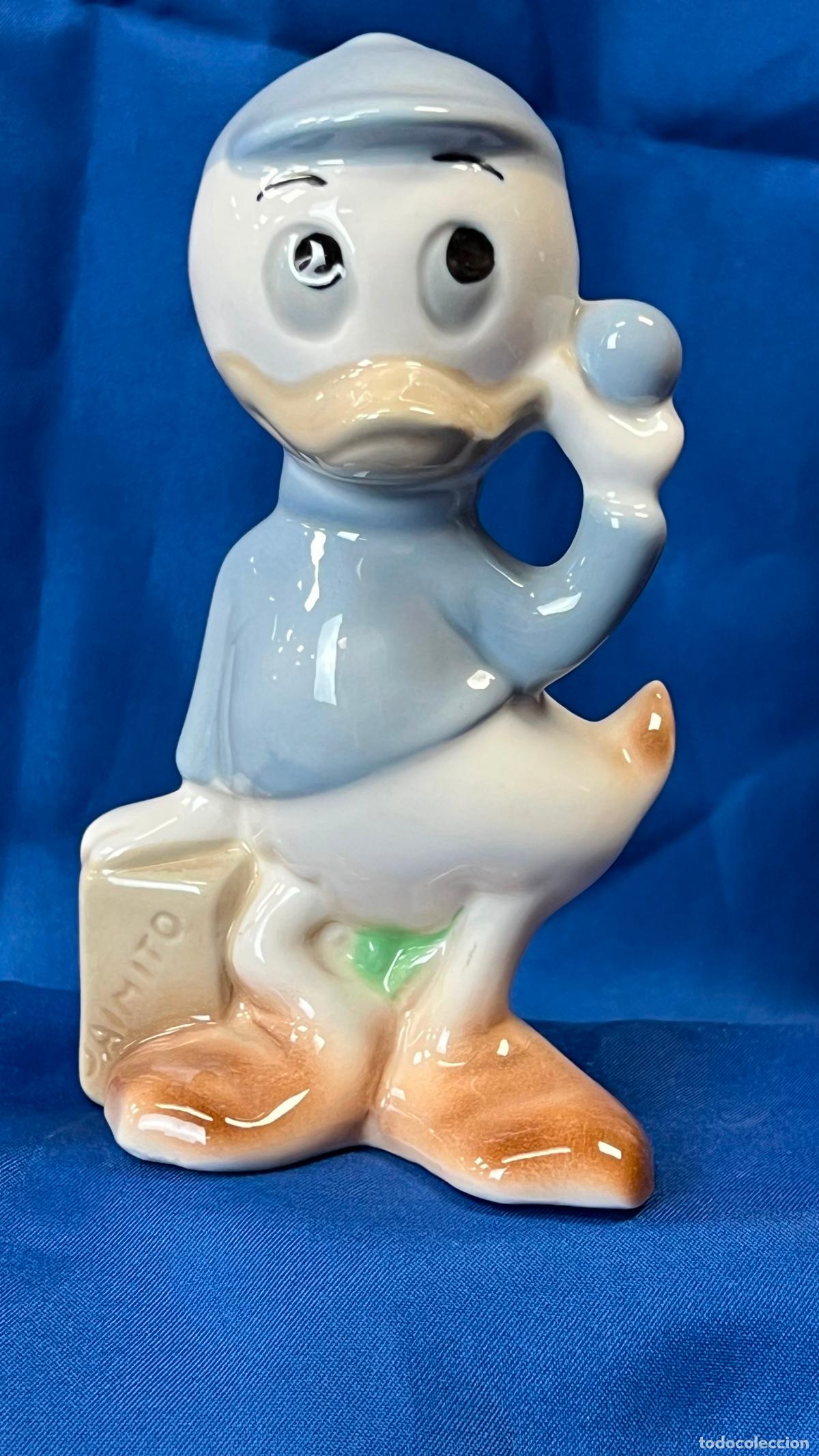 Vintage: Antigua Figura de Jaimito (Sobrino del Pato Donald) en Porcelana / Cer&aacute;mica. Walt Disney Productions