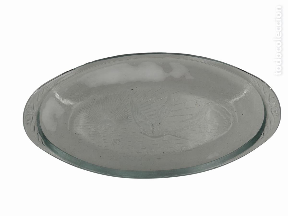 Vintage: Bandeja Cristal Relieves de Aves