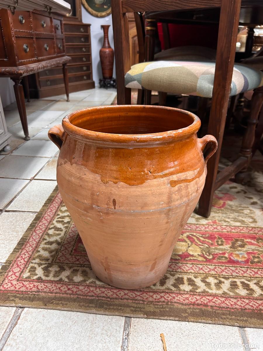 Vintage: Orza antigua de barro 41 cm