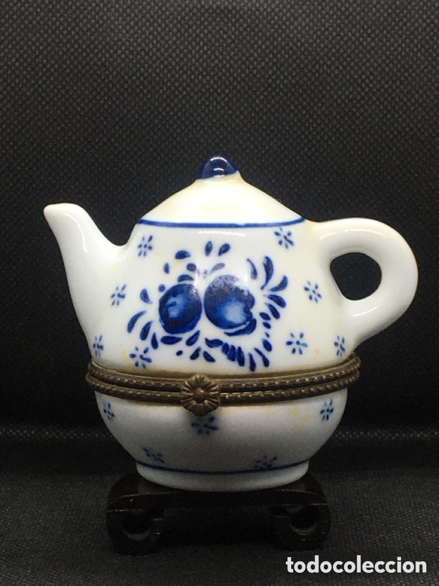 Vintage: tetera mini como cajita para joyas de porcelana