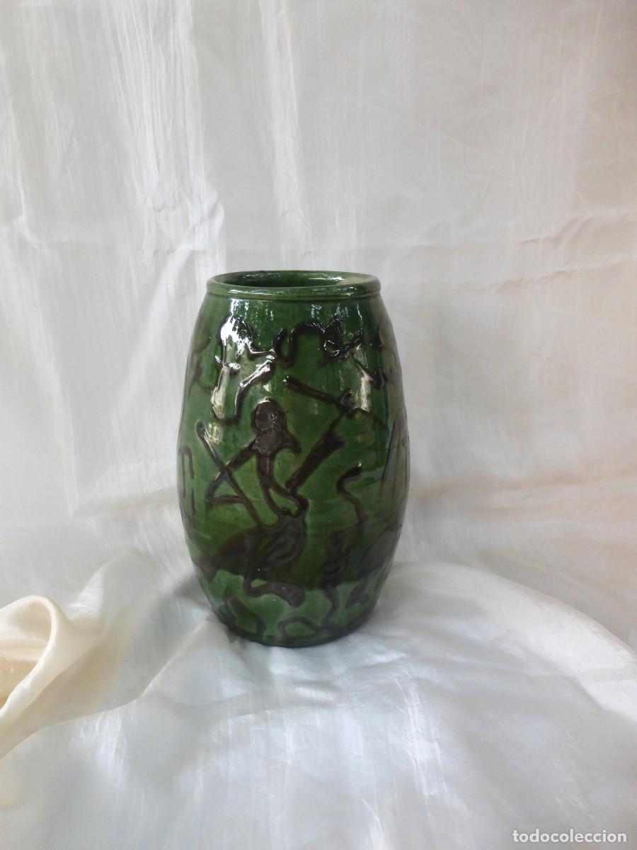 Vintage: VINTAGE MID CENTURY JARRON CERAMICA ESMALTADA FIRMADO ANAGRAMA S. XX POTTERY CERAMIC VASE