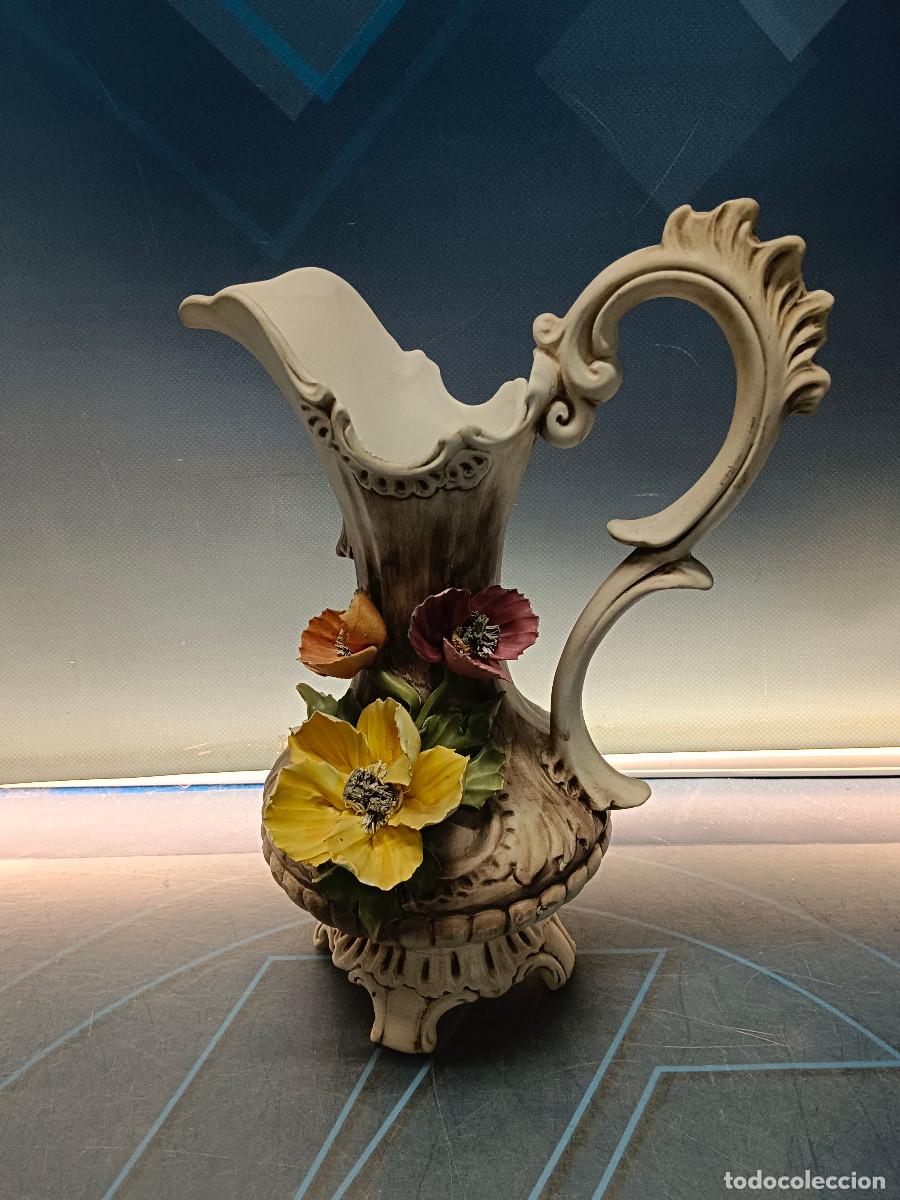 Vintage: Jarron porcelana Capodimonte, 31x17x16 cm, sin taras