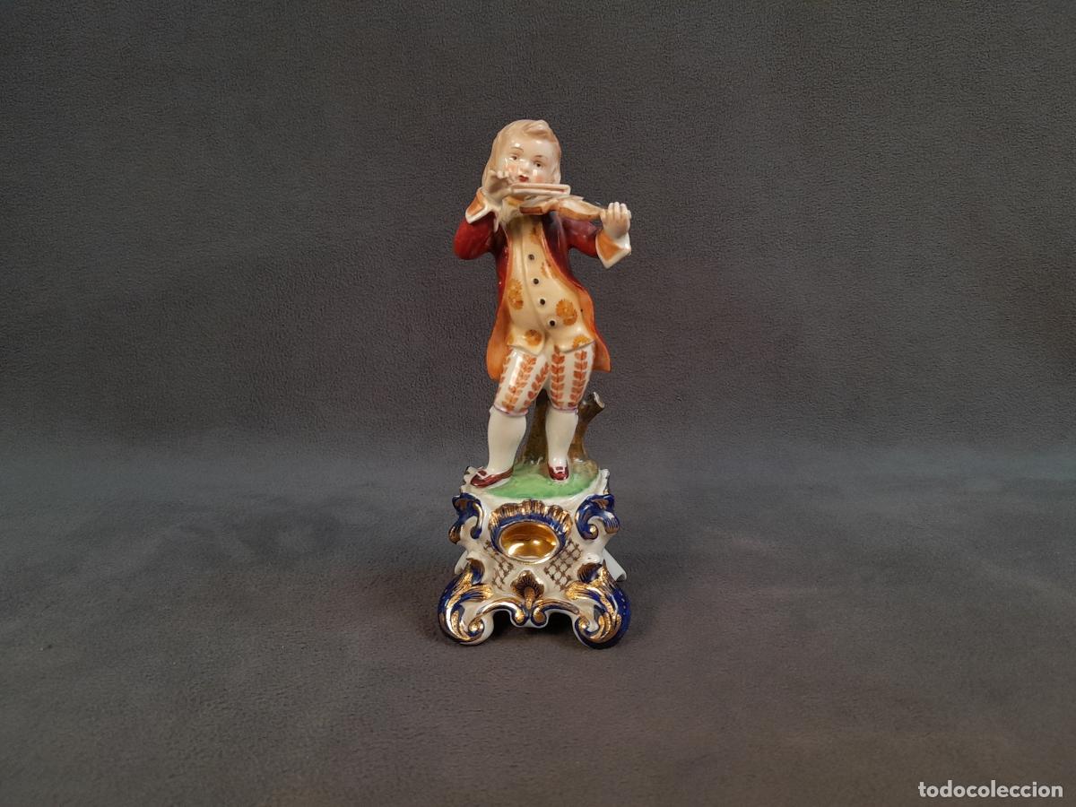 Vintage: FIGURA DE NI&Ntilde;O VIOLINISTA EN PORCELANA.HISPANIA.ESPA&Ntilde;A.MEDIADOS DEL S.XX