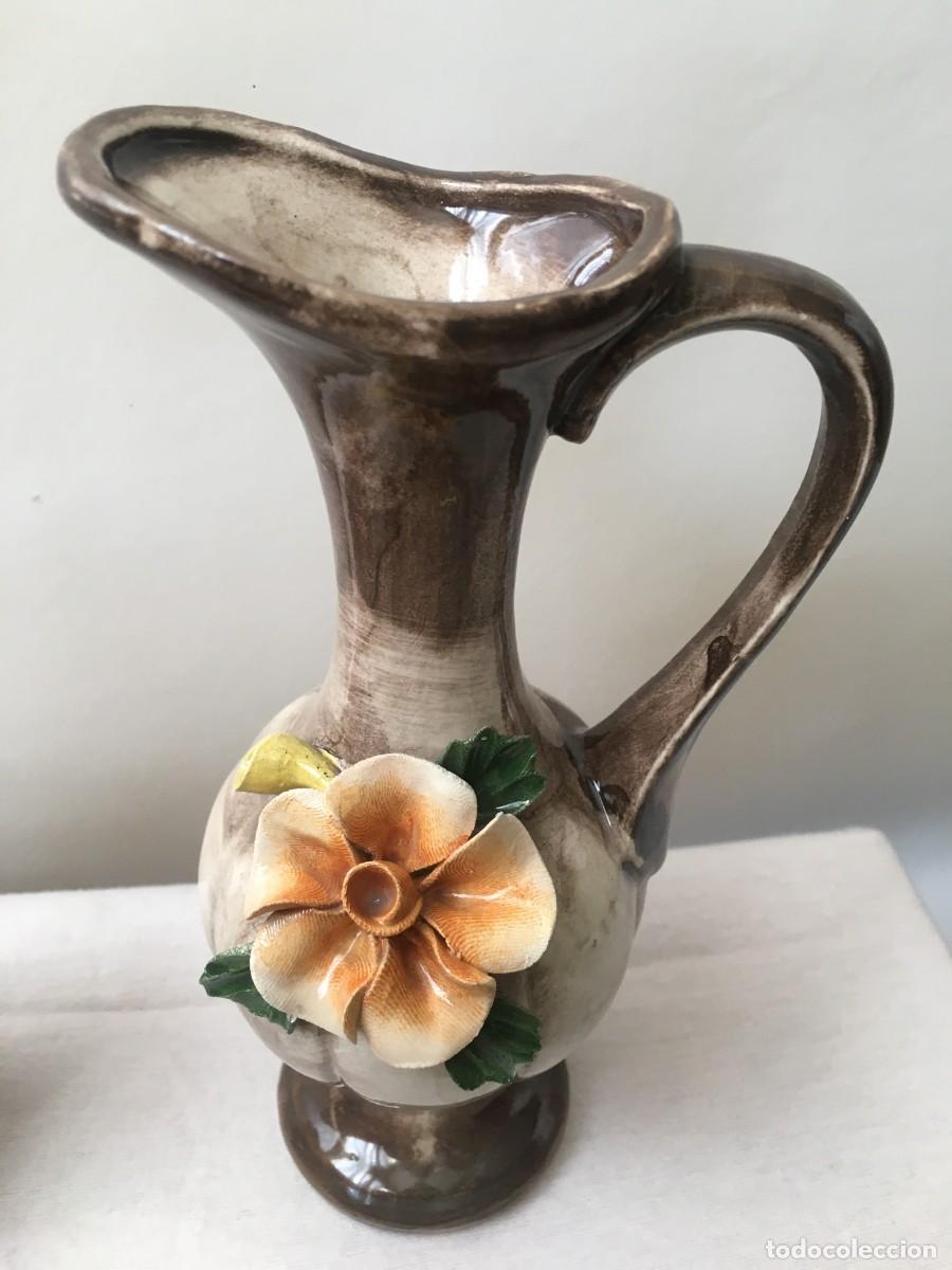 Vintage: Capodimonte. Jarr&oacute;n decoraci&oacute;n en cer&aacute;mica.