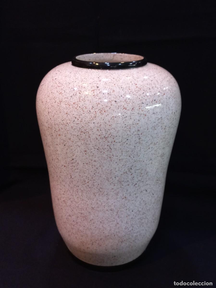 Vintage: JARR&Oacute;N cer&aacute;mica (30cm) recto-motas marr&oacute;n