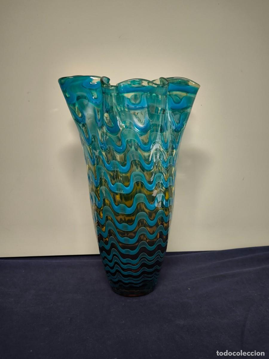 Vintage: JARRON EN CRISTAL IRIDISCENTE TIPO TIFFANYS
