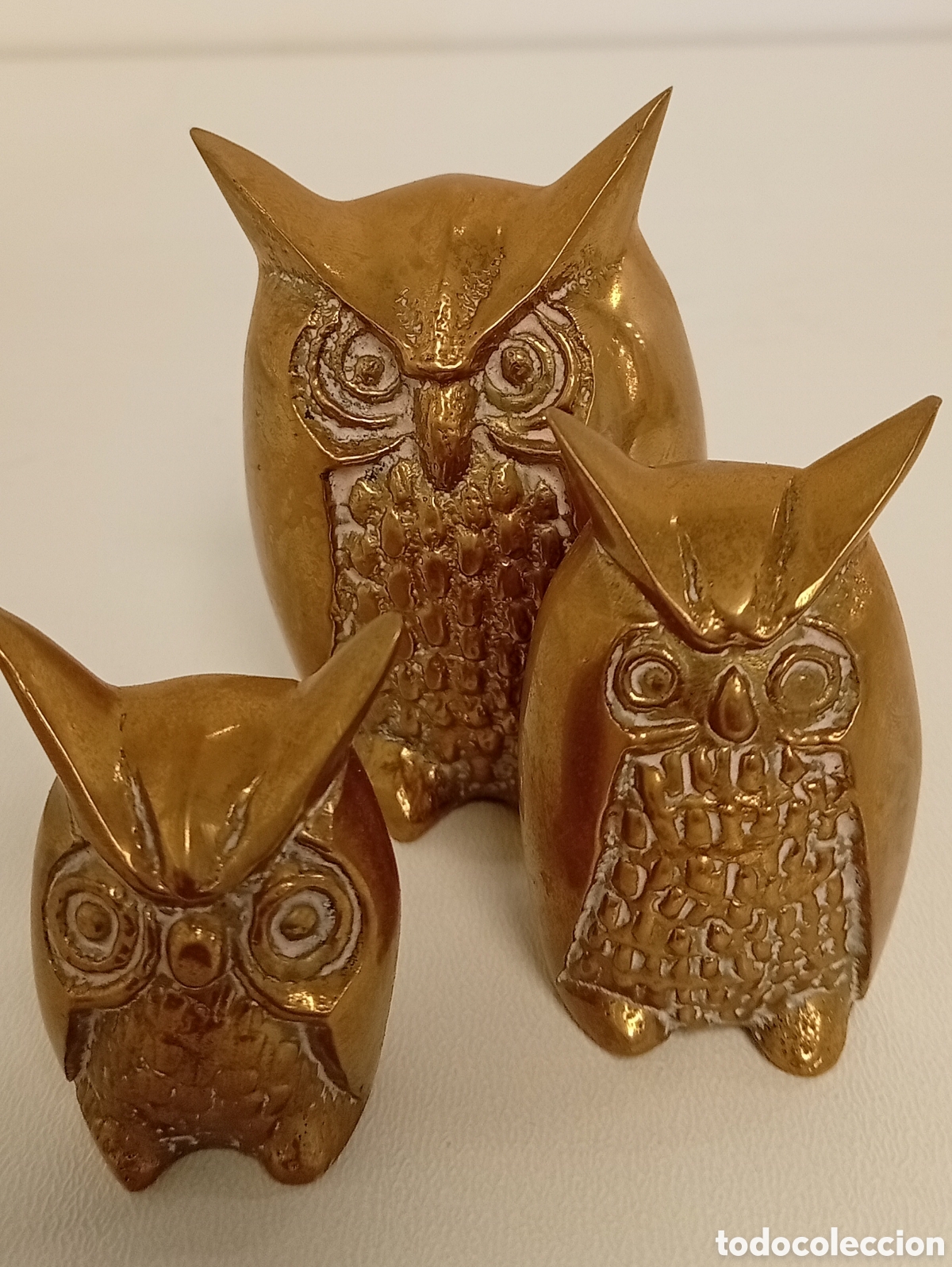 Vintage: FIGURAS DE B&Uacute;HOS DE BRONCE DORADO